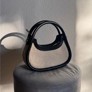 Woven/ faux leather bag